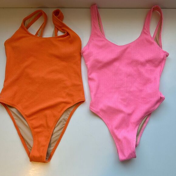 NWT cotton on swimsuits. Get 2! One pink and one orange. Size M - Picture 2 of 5